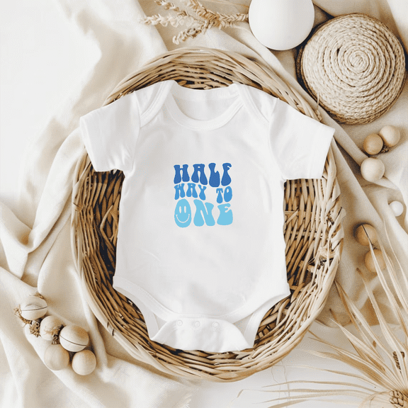 Half Birthday Baby Bodysuit, 6 Month Infant Outfit, Newborn Gift