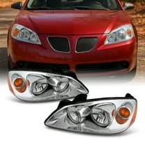 AKKON - For 05-08 Pontiac G6 Amber Chrome Bezel OE Replacement Headlights Driver/Passenger Head Lamps Pair New