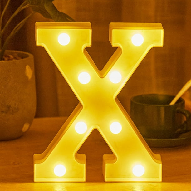 Xihbxyly Luces Led con Alfabeto, Diseño de Mensaje Personalizable, Bombillas Led Brillantes de Bajo Consumo, Fácil Instalación En Paredes o Ventanas, Decoración para Fiestas y Bodas, Funciona con Pil