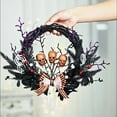 thumbnail image 4 of sruoe Halloween Decor, Halloween Decoration Indoor, Artificial Wreaths, Halloween Decoration Outdoor, Halloween Decoration, Halloween Skull Ghost Wreath, Halloween Wreaths for Front Door, 4 of 7