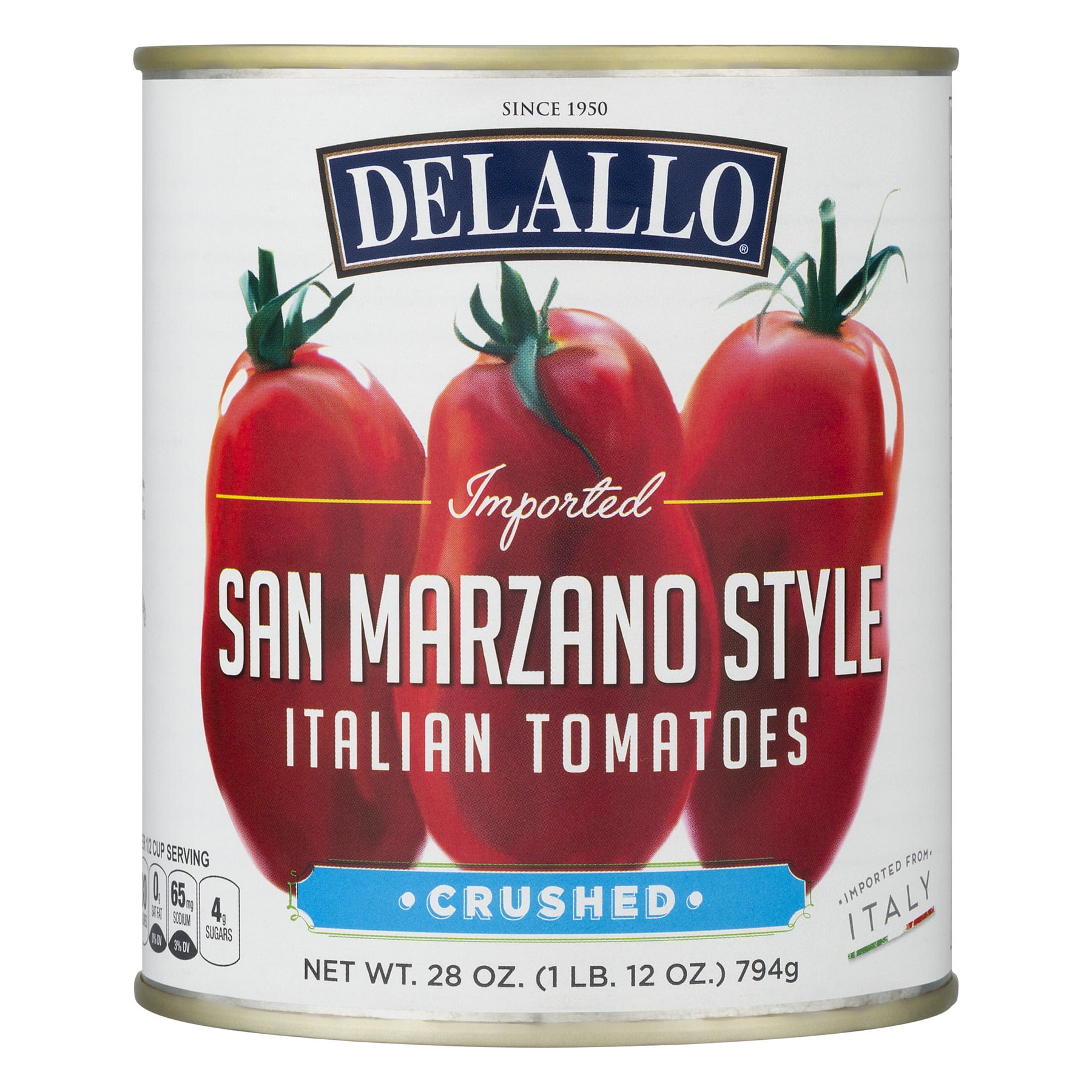 Delallo Imported San Marzano Style Italian Crushed Tomatoes, 28oz can