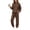 Brown#70829BB, variant on Fleece Sweatsuits 2pcs Sets Womens Solid Hoodie Jogger Pants Set Warm Plush Matching Sweat Sets Women Clothing Sky Blue M