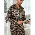 thumbnail image 5 of Couple-style leopard print high-quality ice silk imitation silk cardigan, long-sleeved pants and pajama set, 5 of 6
