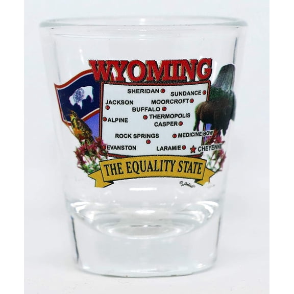 Wyoming State Elements Map Shot Glass