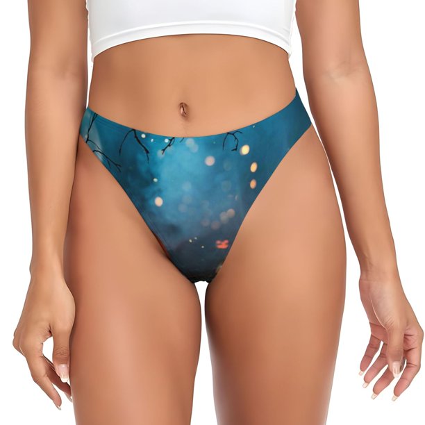 Fotbe Spooky Halloween Tanga Sin Costuras para Mujer con Estampado – Panties Invisibles, Transpirables y Cómodos para Uso Diario-3X-Large