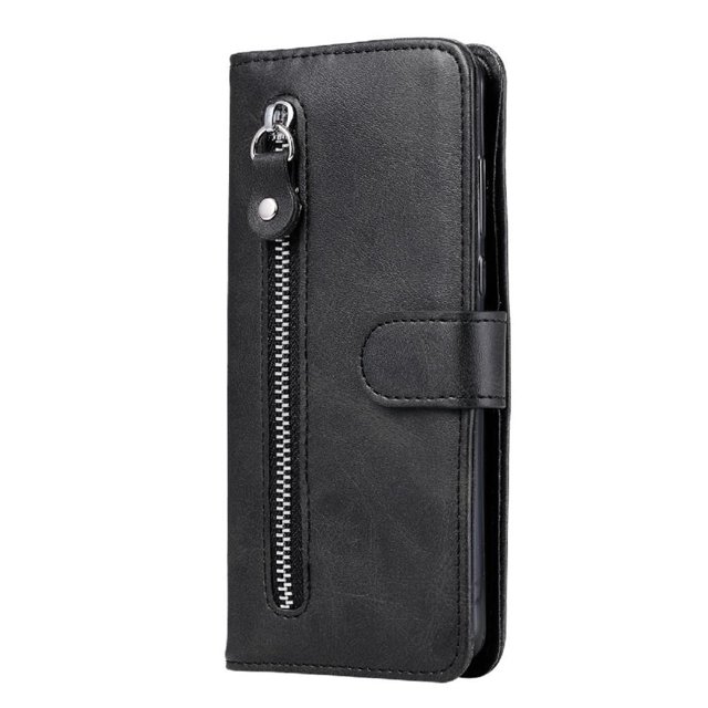 Estuche de Cuero PU con Cierre para Motorola Edge 20 Lite , Funda Protectora con Billetera y Correa