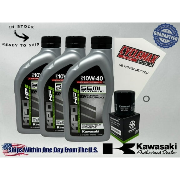 Cyclemax Semi-Synthetic KPO Oil Change Kit fits 2023-2024 Kawasaki NINJA ZX-4R