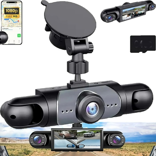 360° Full View Car Dashcam System, 4 Channel Dash Cam, Four-Camera Surveillance System, 4K Definition 1080P, Reversing Image, 32/64/128gb, Parking Monitor, Front/Left/Right/Rear (Camera with 128GB)