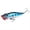 Blue Black, variant on Topwater Popper Fishing Lure, Splashing Hard Bait with Cupped Mouth, 3D Eyes and 2 Treble Hooks, Gold Silver, 0.44 oz, 3.54 Inch