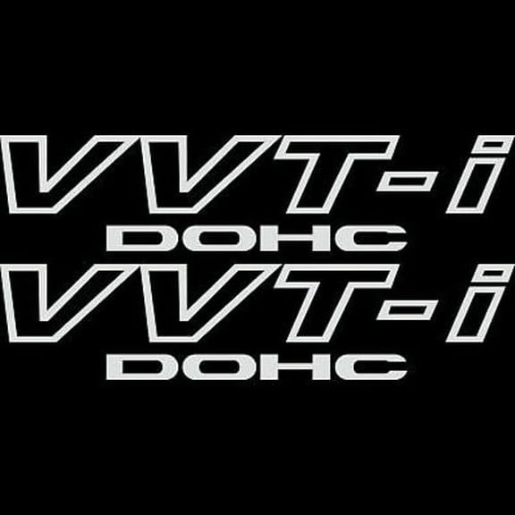 2x White Toyota VVT-I DOHC Stickers Vinyl Decals VVTI Corolla Supra JDM Celica