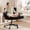 Black, variant on Romorgniz Criss Cross Chair with Wheels Plush Fleece Vanity Chair with 5-Gear Adjustable Armrests Ergonomic Office Chair for Home Office, Black