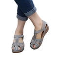 thumbnail image 6 of NOKIO Fashion Shoes for Women Casual Hollow Closed Toe Sandals Summer Ankle Strap Wedge Shoes Vintage Platform Shoes Sandals, 6 of 7