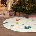 thumbnail image 6 of Lsque colorful Squirrel Nuts Print Christmas Tree Skirt, Tree Skirt with Ties or Velcro, Perfect for Holiday Decorations, Halloween, and New Year-36", 6 of 7