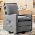thumbnail image 6 of UDPATIO  Recliner Chair,Nursery Glider for Living Room, Upholstered Swivel Glider, Linen Light Gray, 6 of 10