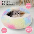 thumbnail image 6 of Calming Dog Beds & Cat Cave Bed with Hooded Cover,Removable Washable Round Beds for Small Medium Pets,Anti-Slip Faux Fur Fluffy Coved Bed for Improved Sleep,Fits up to 15/25 lbs(Colorful,M), 6 of 14