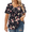 A3073-Flowers, variant on CASSIE LIZ Womens Tops Plus Size Summer V Neck Shirts Fashion Short Sleeve Flowy Tee Loose Fit Tunics Fall Pleated Blouses Casual Swing Pullovers Solid/Tie Dye/Floral (XL-5XL)