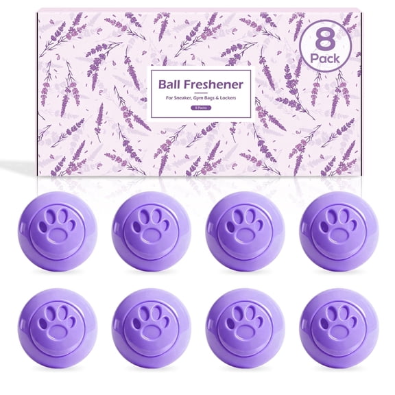 LA BELLEFÉE Shoe Deodorizer Balls, 8 Pack - Lavender Scented Odor Eliminator for Sneakers, Gym Shoes, Closet & Car , Continuous Freshness