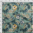 thumbnail image 4 of oneOone Polyester Lycra Dusty Teal Green Fabric Florals Fabric For Sewing Printed Craft Fabric By The Yard 56 Inch Wide, 4 of 6