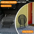 thumbnail image 5 of Ktaxon Folding Side Table, Patio Small End Table with X-Shaped, Outdoor Metal Floral Pattern Table for Balcony  Porch Backyard Deck, Black, 5 of 9