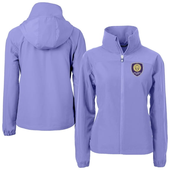 Women's-Cutter & Buck  Purple Orlando City SC Charter Eco Recycled Full-Zip Jacket