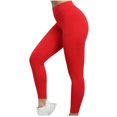 thumbnail image 5 of SMihono Women's Solid Color Wrinkled Peach Hip Active Sports Fitness Running High Waist Full Length Long Pants Yoga Pants Female Fashion Red 6, 5 of 5