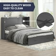 thumbnail image 4 of ZAFLY Murphy Bed Cabinet with Charging Station, Queen Size Solid Wood Cabinet Bed with Mattress, Murphy Cube Chest Bed with Storage Drawers - Grey, 4 of 8
