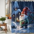 thumbnail image 3 of Shower Curtains for Bathroom-48"x72",Christmas Forest Gnome Waterproof Bath Curtain Grommet Shower Curtain Set with Hooks,, 3 of 9