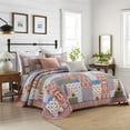 thumbnail image 3 of 3 Pcs Bohemian Style Patchwork Quilt Bedding Set, Soft & Colorful, with Matching Pillow Shams, 3 of 11