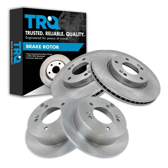 TRQ Front and Rear Brake Rotors Set Fits Select 2006-2010 Hyundai Sonata 2005-2009 Tucson Kia Optima 2005-2010 Sportage