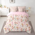 thumbnail image 2 of jejeloiu Cute Capybara 7-Piece Twin Bedding Sets,Pink Cherry Blossom Bedding Comforter Set,Kawaii Flowers Floral Sheet Sets For Girls Boys,Luxury Bedroom Decor Reversible, 2 of 8