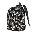 thumbnail image 1 of Disketp Skeleton print Canvas Backpack Lightweight Travel Daypack Student Rucksack Laptop Backpack-Small, 1 of 5