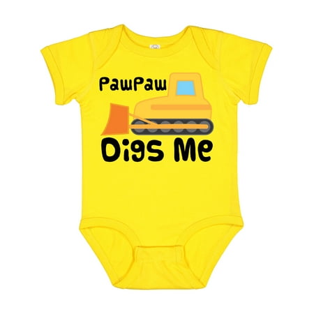 

Inktastic My PawPaw Digs Me Bulldozer Construction Truck Gift Baby Boy Bodysuit