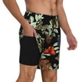 thumbnail image 2 of Naloa Multicolored Butterflies Print Men Swim Trunks with Compression Liner ,Board Shorts,Men's Swim Shorts with Drawstring and Elastic Waistband-XX-Large, 2 of 6