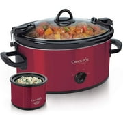 Crock-Pot 6.0-Quart Cook & Carry Slow Cooker, Manual, with Little Dipper Warmer, Red