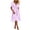 #0030-Pink, variant on Uootdi Polka Dot Dresses for Women V Neck Tie Waist Short Sleeve Casual Flowy Midi Dresses Lightweight Elegant Gift