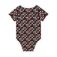 thumbnail image 2 of Daiia Houndstooth Green Red Printed Unisex-Baby Short Sleeve Onesies Bodysuits Baby Climbing Clothes Soft and Comfortable Romper with Expandable Shoulder Design-3 Months, 2 of 8