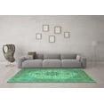 thumbnail image 3 of Ahgly Company Indoor Round Persian Turquoise Blue Traditional Area Rugs, 4' Round, 3 of 4