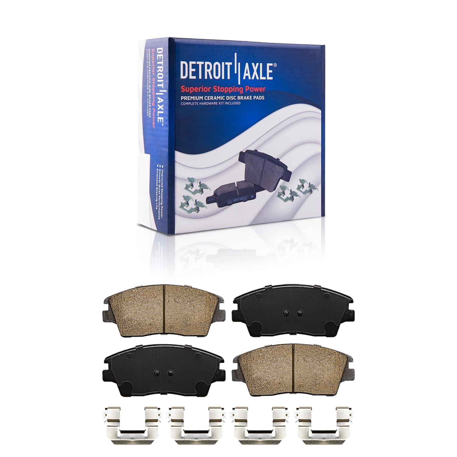 Detroit Axle - 10pc Front and Rear Disc Brake Rotors Ceramic Brakes Pads for Hyundai Tucson Kia Sportage