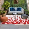 thumbnail image 2 of Ombre Red Polka Dot Outdoor Rug for Patio/Deck/Porch, Non-Slip Large Area Rug 3 x 5 Ft, Abstract Watercolor Geometric Gradient Indoor Outdoor Rugs Washable Area Rugs, Camping Rug Carpet Runner, 2 of 8