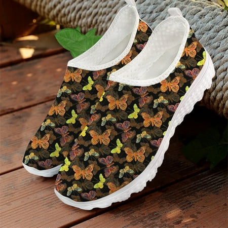 

Cute Bohemia Butterfly Print Woman Flats Casual Shoe for Women Loafers Breathable Summer Mesh Sneaker Lady Slip on Loafer Shoe