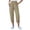 *Khaki, variant on ClodeEU Women's Elastic Waist Linen Blend Capri Pants,Loose Fit Cropped Trousers with Pockets for Summer Army Green,Women's Plus L