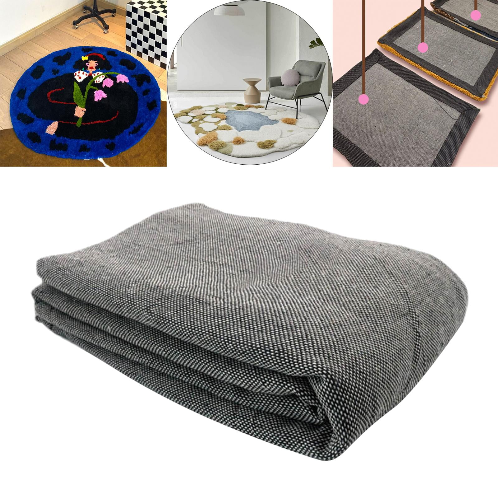 Carpet Primary Backing Fabric for Using Rug Machine Tapestry Carpet Rug Making Unbleached for DIY Handmade Muslin Fabric Dark Grey