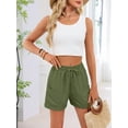 thumbnail image 5 of Women'S Shorts Casual Summer Shorts High Waisted Comfy Pull on Shorts with Pockets Green M, 5 of 9