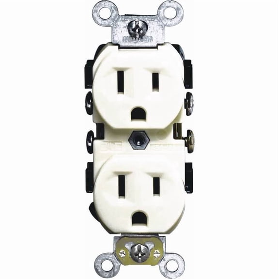 Leviton Commercial Grade Duplex Outlet - Decora - 1 Piece, Off-White