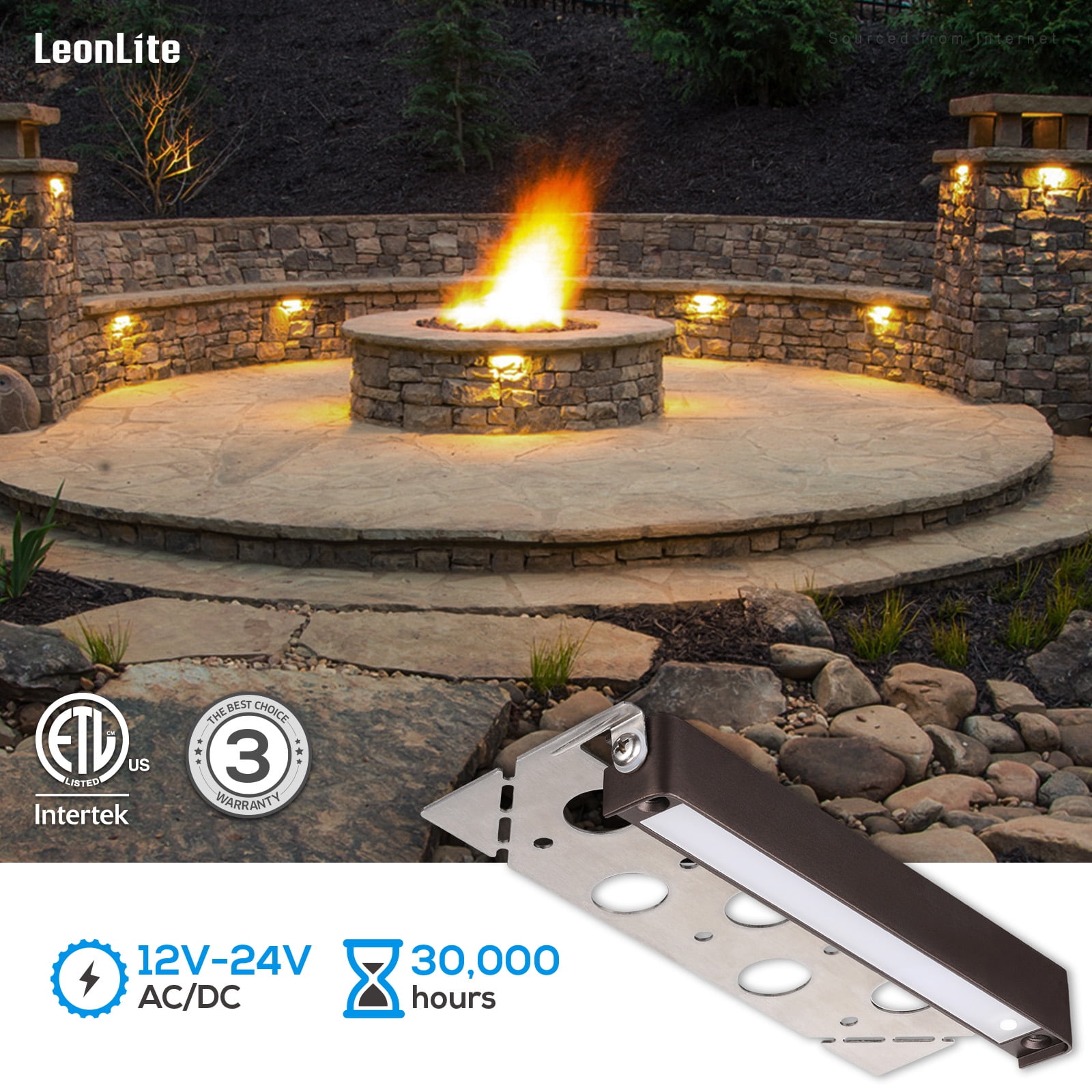 12 Pack LED Low Voltage Hardscape Lighting, 7 Inch Retaining Wall Light, 3W/4W/5W Landscape Step Lights, Surface & Recessed Mounted, 2700K Soft White