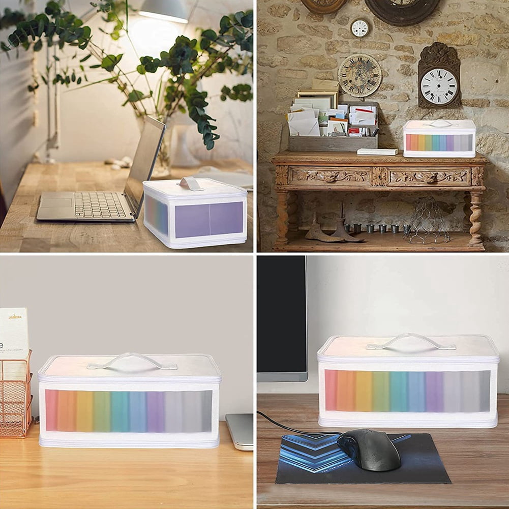4x6 Inch Photo Storage Boxes Photo Case with Handle, 10 Inner Plastic Photo Keeper, Scrapbook Organiser Container Box