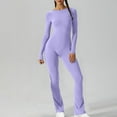 thumbnail image 2 of aidice Yoga Jumpsuits for Women Athletic Crewneck Long Sleeve Skinny Backless Activewear Workout Pants Bodysuits, 2 of 8