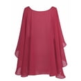 thumbnail image 5 of Yartina Womens Chiffon Shawls High Low Wraps Shrug Capes Cover Up Burgundy One Size, 5 of 5