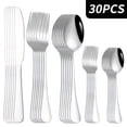 thumbnail image 3 of 30pcs Rainbow Stainless Steel Flatware Set, Iridescent Silverware for 5, Mirror Polished Multicolor Cutlery, Dishwasher Safe, Ideal for Home Party Restaurant Use, 3 of 10