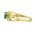thumbnail image 4 of 10k Yellow Gold Oval Emerald And Diamond Curve Ring, 4 of 6